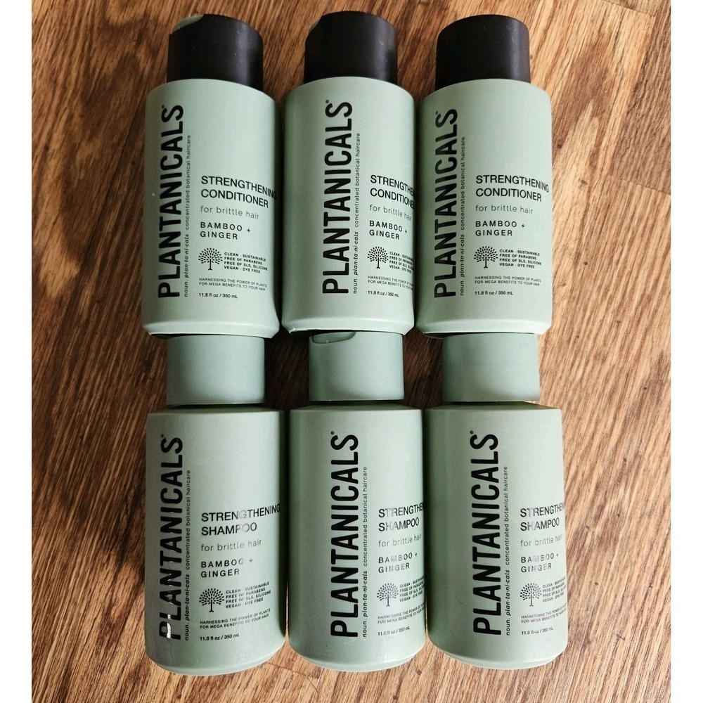 6 Plantanicals Bamboo Ginger Shampoo & Conditioner Lot 11oz Vegan Clean